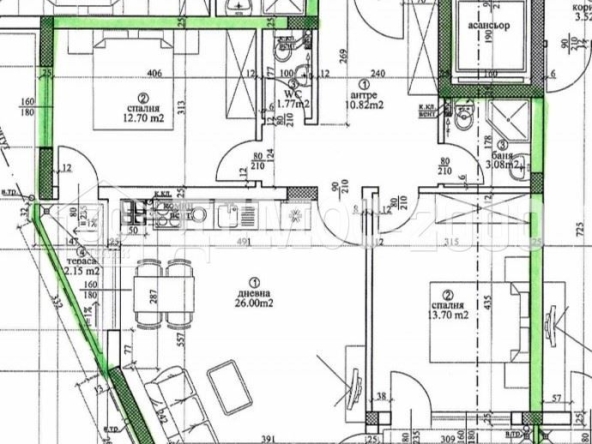 Тристаен апартамент в Варна, Виница - 103 кв.м за 1497 €/кв.м - Снимка #1