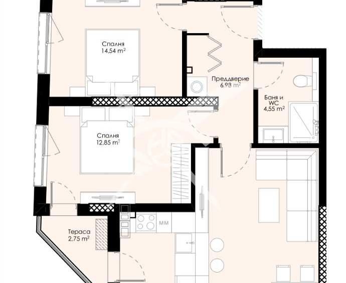 Тристаен апартамент в Пловдив, Христо Смирненски - 104 кв.м за 1202 €/кв.м - Снимка #1