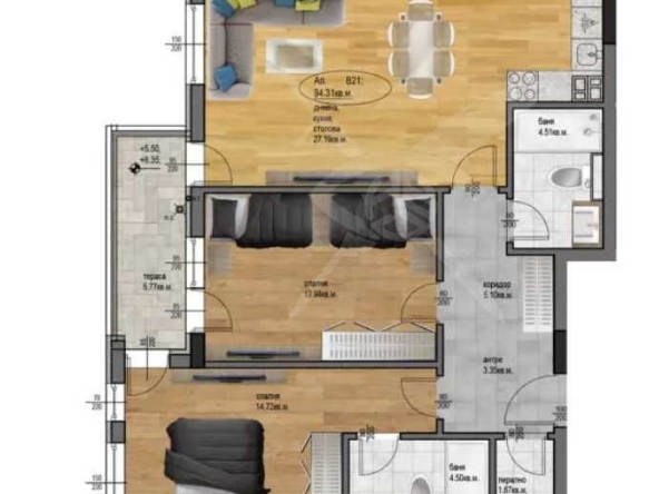 Тристаен апартамент в Пловдив, Остромила - 110 кв.м за 476 €/кв.м - Снимка #1