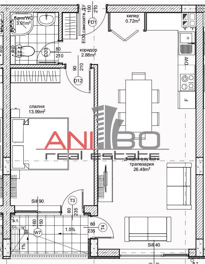 Двустаен апартамент в Варна, Възраждане 1 - 66 кв.м за 1849 €/кв.м - Снимка #1
