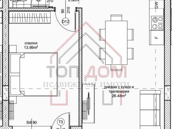 Двустаен апартамент в Варна, Възраждане 1 - 66 кв.м за 1849 €/кв.м - Снимка #1