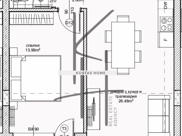 Двустаен апартамент в Варна, Възраждане 1 - 66 кв.м за 1894 €/кв.м - Снимка #1