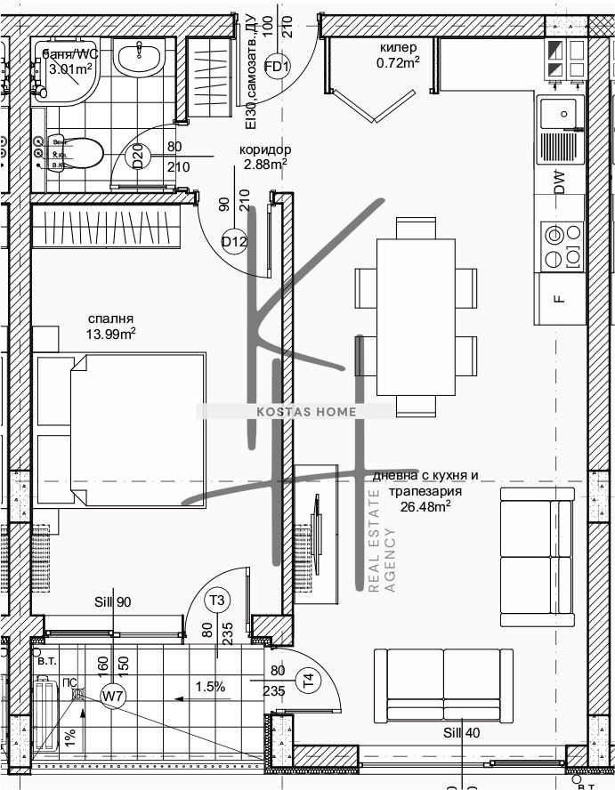 Двустаен апартамент в Варна, Възраждане 1 - 66 кв.м за 1894 €/кв.м - Снимка #1