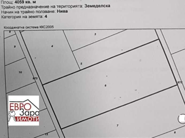 Парцел в Стара Загора, Самара 1 - 4059 кв.м за 29 €/кв.м - Снимка #1