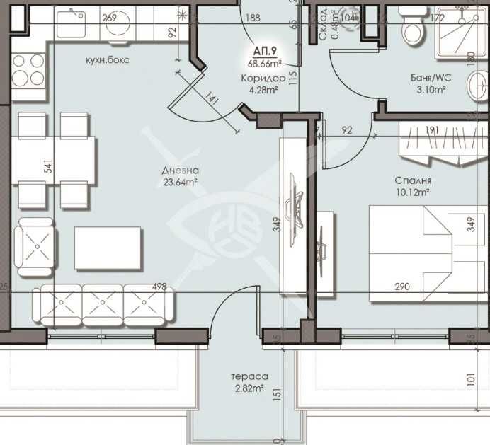 Двустаен апартамент в Бургас, Сарафово - 68 кв.м за 1313 €/кв.м - Снимка #1