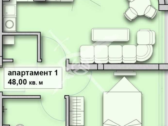 Едностаен апартамент в Созопол - 48 кв.м за 1167 €/кв.м - Снимка #1