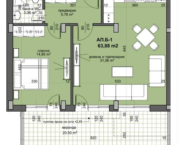 Двустаен апартамент в Пловдив, Остромила - 74 кв.м за 787 €/кв.м - Снимка #1