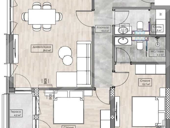 Двустаен апартамент в Пловдив, Кършияка - 103 кв.м за 1087 €/кв.м - Снимка #1