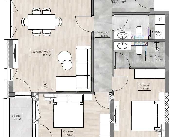 Двустаен апартамент в Пловдив, Кършияка - 103 кв.м за 1087 €/кв.м - Снимка #1