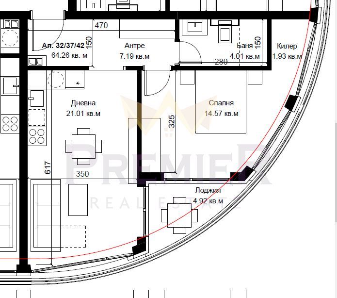 Двустаен апартамент в Варна, Гръцка махала - 77 кв.м за 1277 €/кв.м - Снимка #1
