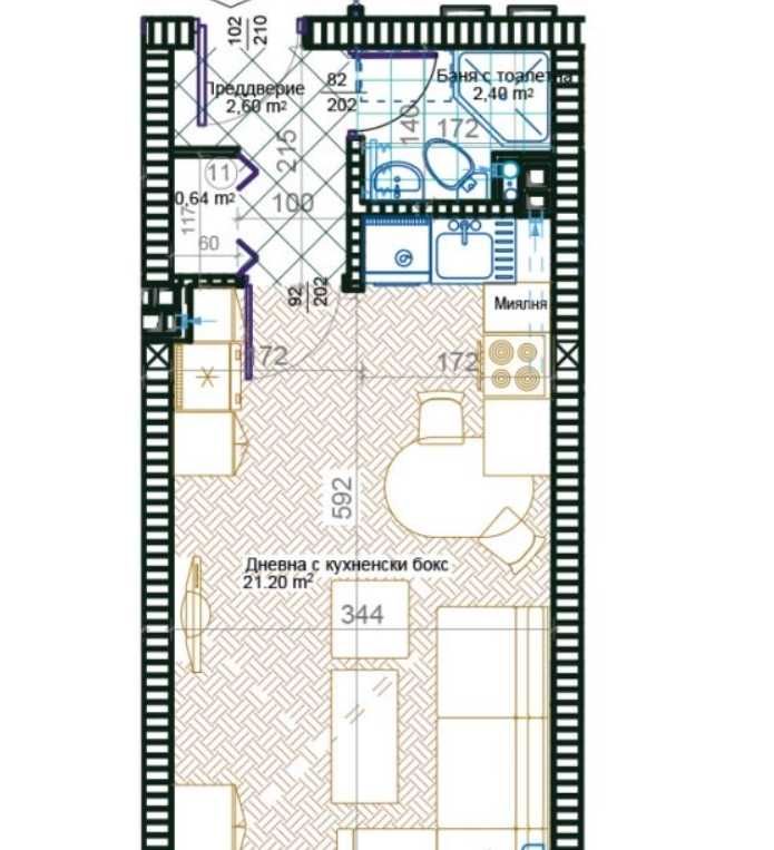 Едностаен апартамент в Пловдив, Западен - 40 кв.м за 1450 €/кв.м - Снимка #1