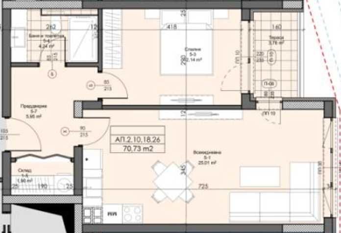 Двустаен апартамент в Асеновград - 71 кв.м за 447 €/кв.м - Снимка #1