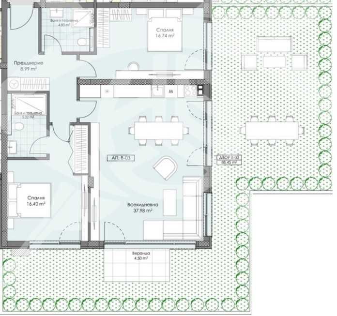 Тристаен апартамент в Пловдив, Остромила - 122 кв.м за 1534 €/кв.м - Снимка #1