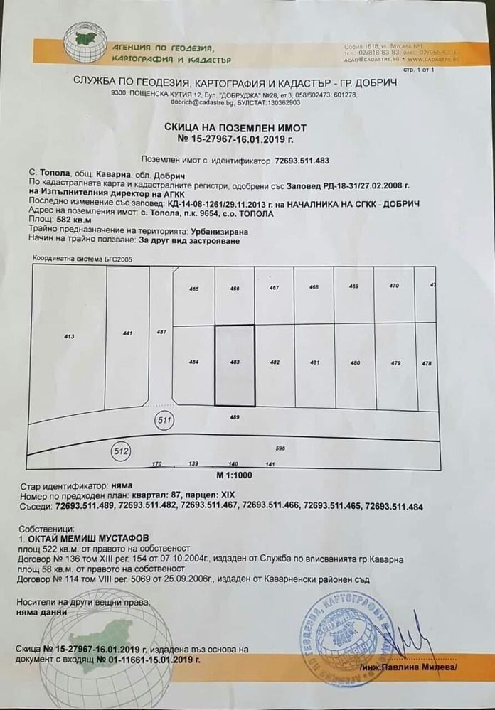 Парцел в Варна, ХЕИ - 582 кв.м за 25 €/кв.м - Снимка #1