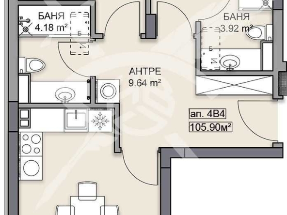Тристаен апартамент в Пловдив, Кършияка - 124 кв.м за 618 €/кв.м - Снимка #1