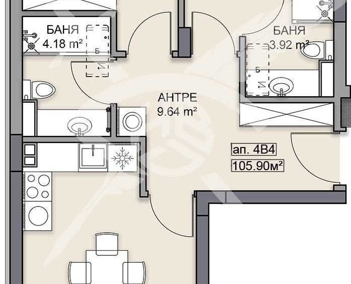 Тристаен апартамент в Пловдив, Кършияка - 124 кв.м за 618 €/кв.м - Снимка #1
