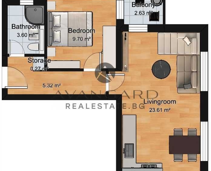 Двустаен апартамент в Пловдив, Прослав - 67 кв.м за 1142 €/кв.м - Снимка #1