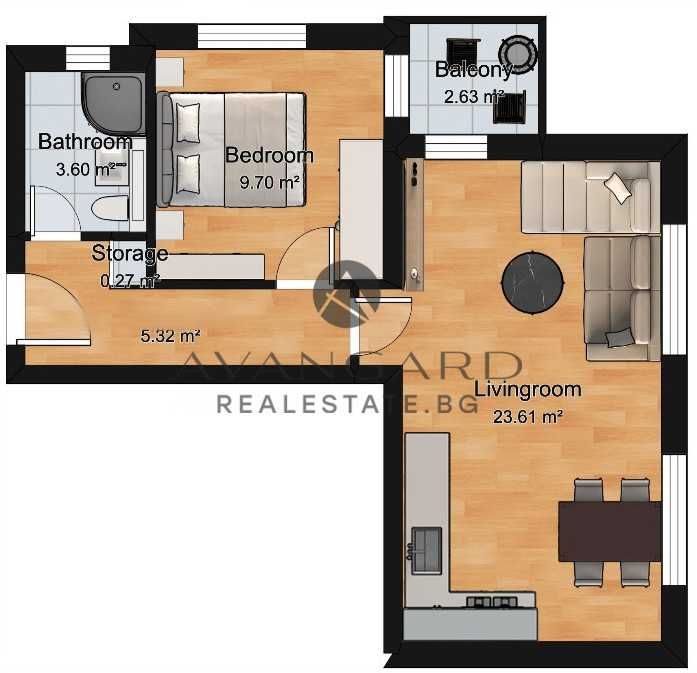 Двустаен апартамент в Пловдив, Прослав - 67 кв.м за 1142 €/кв.м - Снимка #1