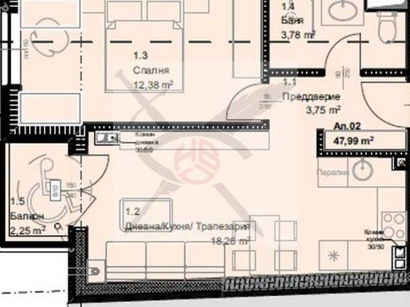 Двустаен апартамент в София, Овча купел - 57 кв.м за 1809 €/кв.м - Снимка #1