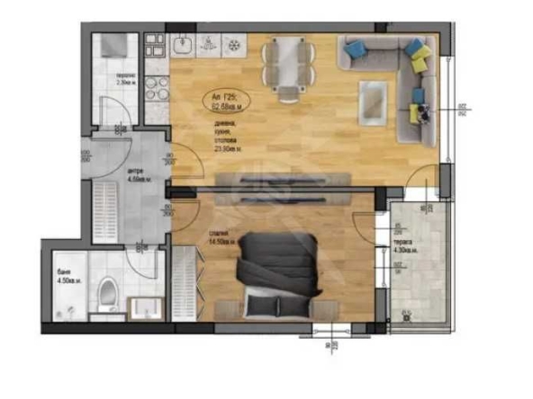 Двустаен апартамент в Пловдив, Остромила - 74 кв.м за 941 €/кв.м - Снимка #1