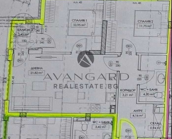 Тристаен апартамент в Пловдив, Прослав - 83 кв.м за 1100 €/кв.м - Снимка #1