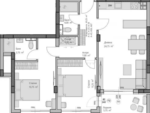 Тристаен апартамент в Пловдив, Христо Смирненски - 96 кв.м за 516 €/кв.м - Снимка #1