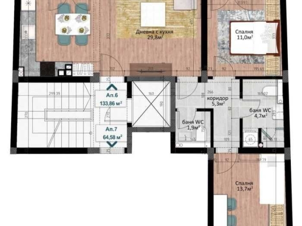 Тристаен апартамент в Пловдив, Кършияка - 135 кв.м за 953 €/кв.м - Снимка #1