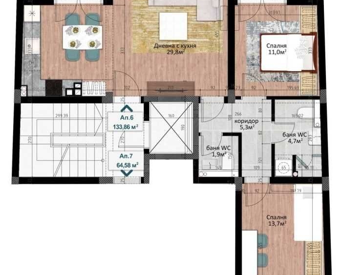 Тристаен апартамент в Пловдив, Кършияка - 135 кв.м за 953 €/кв.м - Снимка #1