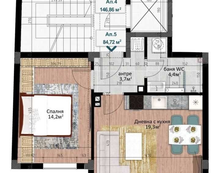 Двустаен апартамент в Пловдив, Кършияка - 93 кв.м за 960 €/кв.м - Снимка #1