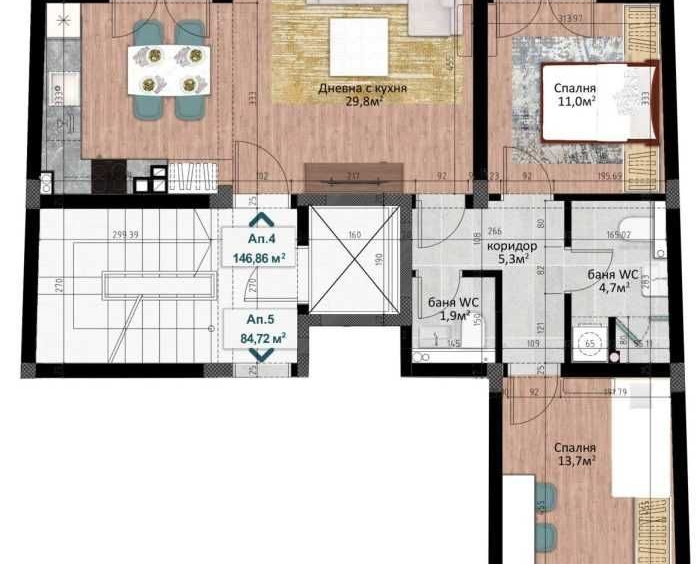 Тристаен апартамент в Пловдив, Кършияка - 134 кв.м за 955 €/кв.м - Снимка #1