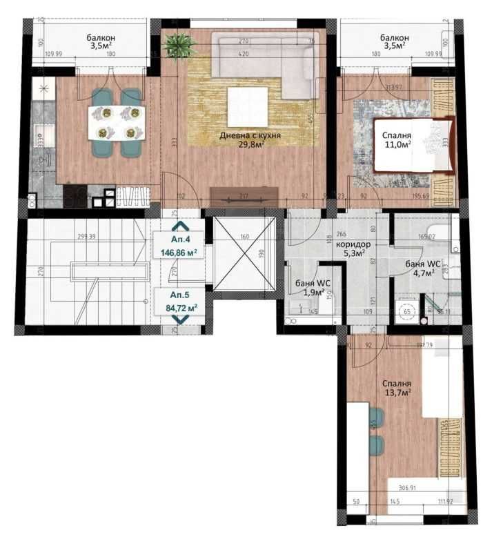 Тристаен апартамент в Пловдив, Кършияка - 134 кв.м за 955 €/кв.м - Снимка #1