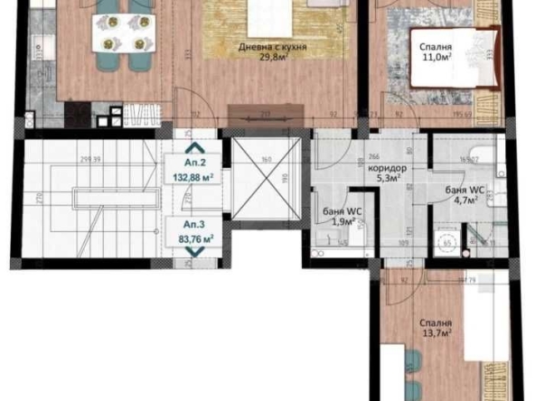 Тристаен апартамент в Пловдив, Кършияка - 134 кв.м за 955 €/кв.м - Снимка #1