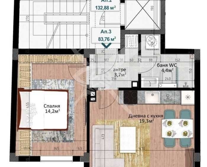 Двустаен апартамент в Пловдив, Кършияка - 95 кв.м за 1045 €/кв.м - Снимка #1