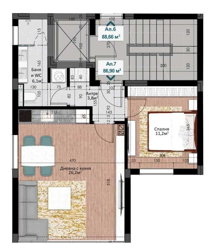 Двустаен апартамент в Пловдив, Кършияка - 86 кв.м за 1213 €/кв.м - Снимка #1