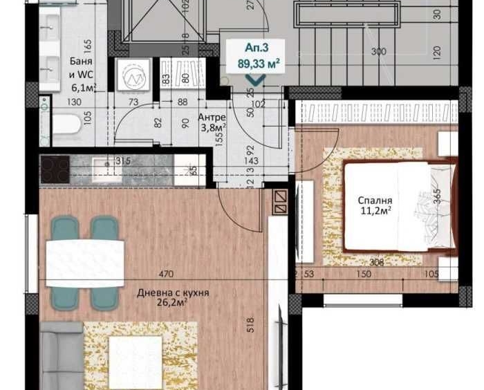 Двустаен апартамент в Пловдив, Кършияка - 89 кв.м за 1205 €/кв.м - Снимка #1