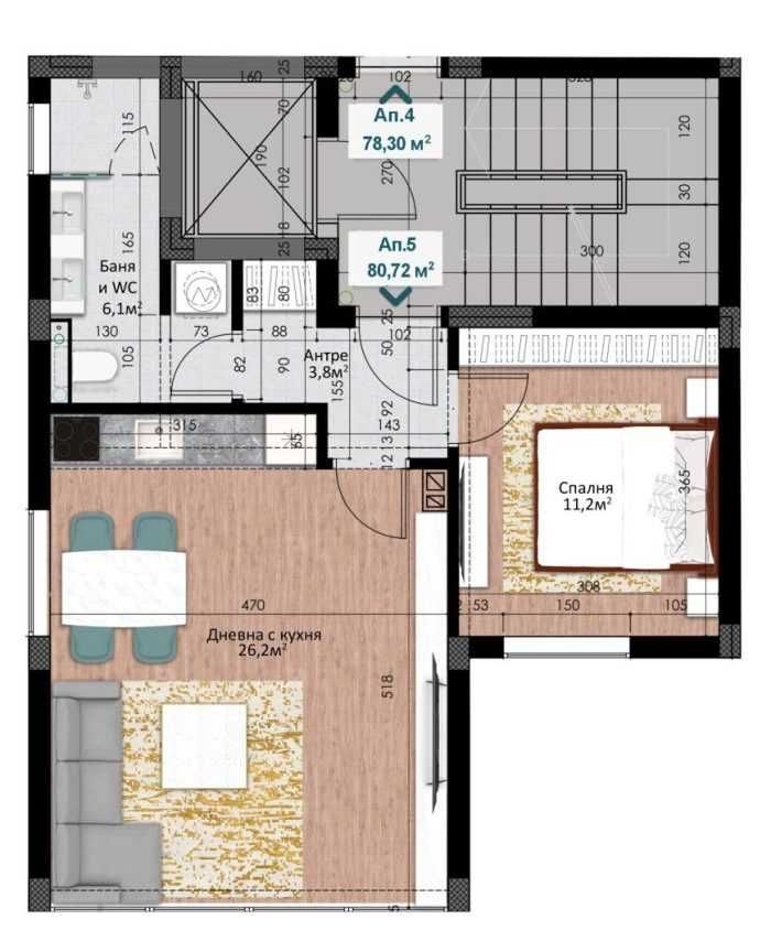 Двустаен апартамент в Пловдив, Кършияка - 80 кв.м за 1211 €/кв.м - Снимка #1