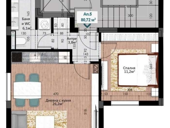 Двустаен апартамент в Пловдив, Кършияка - 80 кв.м за 1211 €/кв.м - Снимка #1