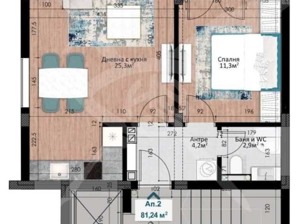 Двустаен апартамент в Пловдив, Кършияка - 101 кв.м за 1062 €/кв.м - Снимка #1