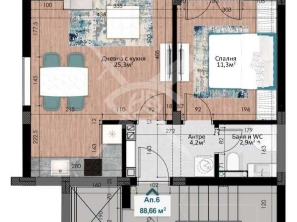 Двустаен апартамент в Пловдив, Кършияка - 102 кв.м за 1043 €/кв.м - Снимка #1