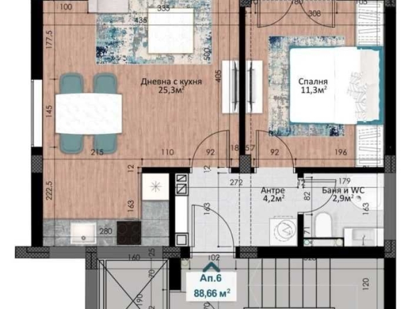Двустаен апартамент в Пловдив, Кършияка - 88 кв.м за 1209 €/кв.м - Снимка #1