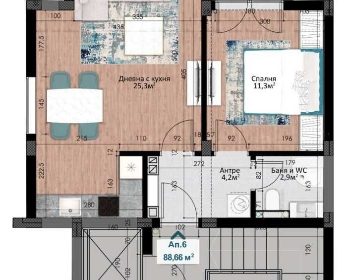 Двустаен апартамент в Пловдив, Кършияка - 88 кв.м за 1209 €/кв.м - Снимка #1