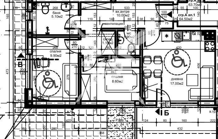 Тристаен апартамент в Пловдив, Христо Смирненски - 73 кв.м за 1205 €/кв.м - Снимка #1