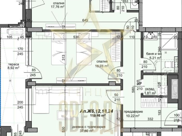 Тристаен апартамент в Пловдив, Тракия - 141 кв.м за 782 €/кв.м - Снимка #1