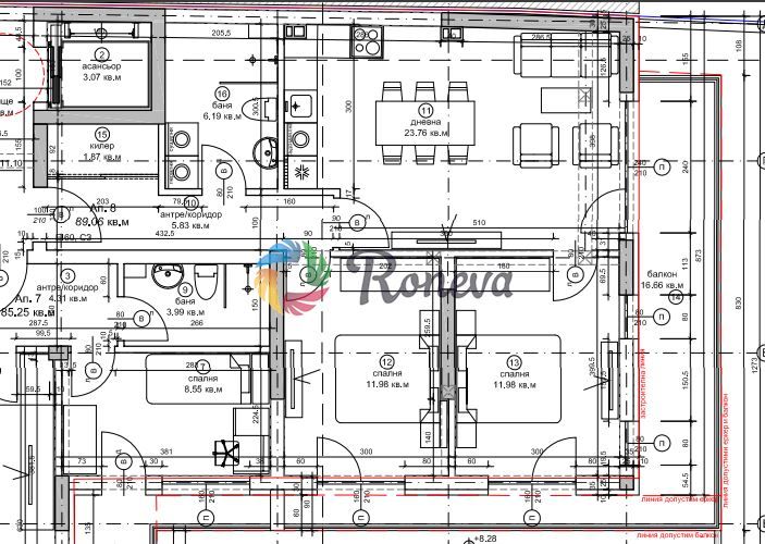 Тристаен апартамент в Варна, Окръжна болница - 116 кв.м за 1187 €/кв.м - Снимка #1