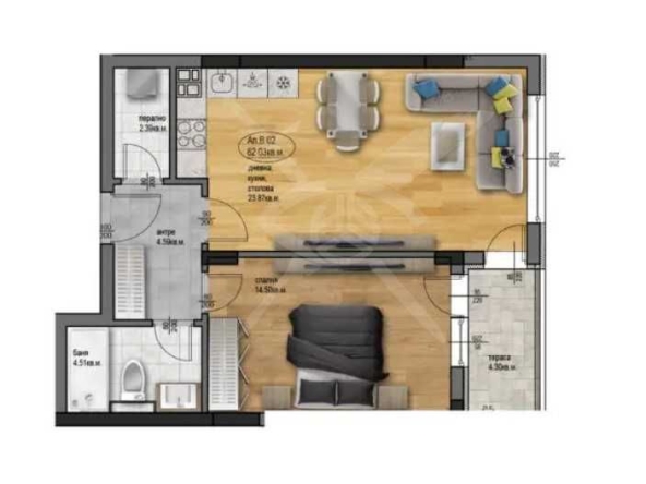 Двустаен апартамент в Пловдив, Остромила - 73 кв.м за 481 €/кв.м - Снимка #1