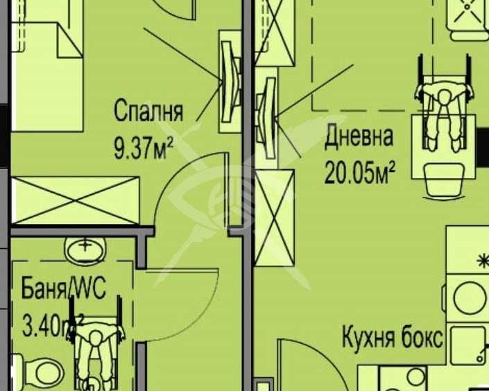 Двустаен апартамент в Бургас, Меден рудник - зона А - 57 кв.м за 906 €/кв.м - Снимка #1
