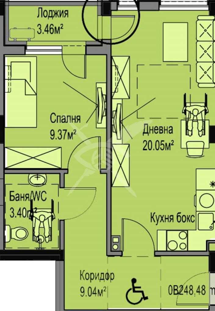 Двустаен апартамент в Бургас, Меден рудник - зона А - 57 кв.м за 906 €/кв.м - Снимка #1