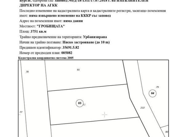 Парцел в с. Каменар, Област Бургас - 3751 кв.м за 15 €/кв.м - Снимка #1