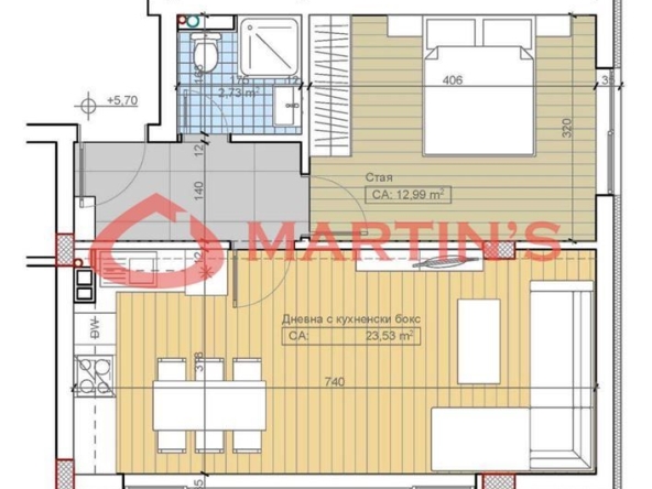 Двустаен апартамент в София, Павлово - 72 кв.м за 1891 €/кв.м - Снимка #1