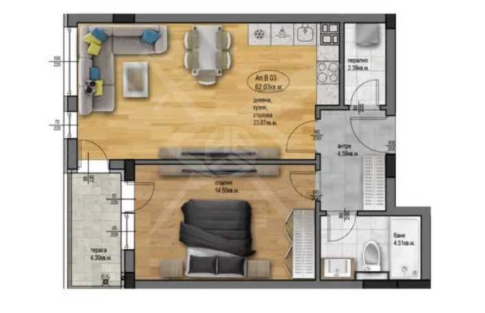 Двустаен апартамент в Пловдив, Остромила - 72 кв.м за 478 €/кв.м - Снимка #1
